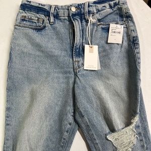 GOOD AMERICAN Straight Leg Distressed Denim NWT